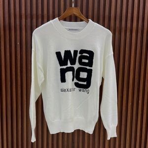 Alexander Wang White Sweater with Black Logo
